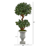 51” Sweet Bay Double Ball Topiary Artificial Tree in Decorative Urn