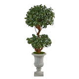 51” Sweet Bay Double Ball Topiary Artificial Tree in Decorative Urn