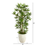 52” Bamboo Palm Artificial Tree in White Planter