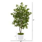 52” Oak Artificial Tree in White Tin Planter