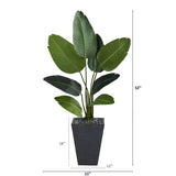 52” Traveler's Palm Artificial Tree in Slate Planter