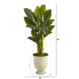 52” Triple Stalk Banana Artificial Tree in Decorative Urn (Real Touch)