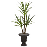 53” Triple Yucca Artificial Plant in Charcoal Urn
