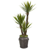 54” Yucca Artificial Tree in Metal Planter
