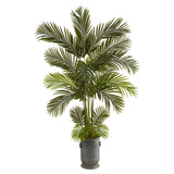 5.5' Areca Palm Artificial Tree in Vintage Metal Planter