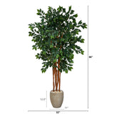 5.5’ Sakaki Artificial Tree with 1470 Bendable Branches in Sand Colored Planter