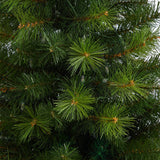 57” Green Valley Pine Artificial Christmas Tree with 100 Warm White LED Lights and 201 Bendable Branches in Tall White Planter