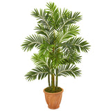 59” Areca Palm Artificial Tree in Terracotta Planter