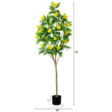 6’ Artificial Flowering Citrus Tree with Real Touch Leaves