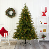 6’ Colorado Mountain Fir “Natural Look” Artificial Christmas Tree with 350 Clear LED Lights and 1704 Bendable Banches