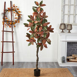 6’ Fall Magnolia Artificial Tree