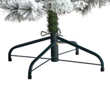 6’ Flocked Oregon Pine Artificial Christmas Tree with 300 Clear Lights and 551 Bendable Branches
