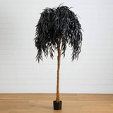 6' Artificial Halloween Black Willow Tree