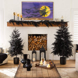 6' Artificial Halloween Real Touch Black Norfolk Pine Christmas Tree with Natural Look