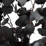 6' Pre-Lit Artificial Halloween Black Eucalyptus Tree with 300 Orange & Purple LED Lights