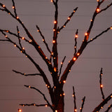 6' Pre-Lit Artificial Halloween Twig Tree with 480 Orange & Purple LED Lights