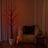 6' Pre-Lit Artificial Halloween Twig Tree with 480 Orange & Purple LED Lights
