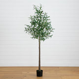6’ Lighted Artificial Olive Tree with 300 Warm White LED Lights
