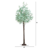 6’ Lighted Artificial Olive Tree with 420 Warm White LED Lights