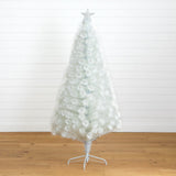 6' Pre-Lit Fiber Optic Artificial White Christmas Tree with Star Tree Topper