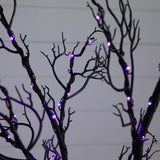 6’ Pre-Lit Halloween Minimalist Twig Artificial Fall Tree with 320 Orange & Purple LED Lights