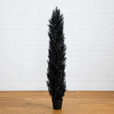 6' UV Resistant Artificial Halloween Black Cedar Tree (Indoor/Outdoor)