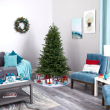 6’ Wyoming Spruce Artificial Christmas Tree with 400 Clear LED Lights and 1045 Bendable Branches
