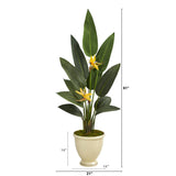 61” Bird of Paradise Artificial Plant in Decorative Urn (Real Touch)