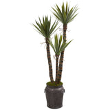 61” Yucca Artificial Tree in Metal Planter