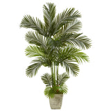 63” Areca Palm Artificial Tree in Country White Planter