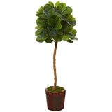 64” Fiddle Leaf Artificial Tree in Decorative Planter (Real Touch)