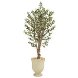 64” Olive Artificial Tree in Decorative Urn