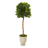 65” Fiddle Leaf Artificial Tree in Decorative Urn (Real Touch)