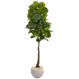 65” Fiddle Leaf Artificial Tree in Sand Colored Planter (Real Touch)