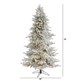 6.5' Flocked Grand Northern Rocky Fir Artificial Christmas Tree