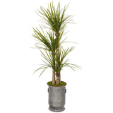 67” Yucca Artificial Tree in Copper Trimmed Metal Planter