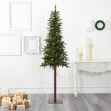 7’ Alaskan Alpine Artificial Christmas Tree with 150 Clear Microdot (Multifunction) LED Lights and 165 Bendable Branches