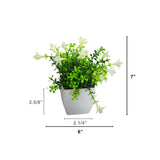 7” Artificial Mini Flowering Potted Plants - Set of 4