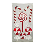 7” Assorted Candy Cane Holiday Christmas Deluxe Shatterproof Ornament Set of 6