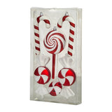7” Assorted Candy Cane Holiday Christmas Deluxe Shatterproof Ornament Set of 6