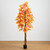 7' Autumn Deluxe Maple Artificial Fall Tree