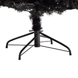7’ Black Artificial Christmas Tree with 500 Clear LED Lights and 1428 Tips