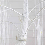 7' Pre-Lit Artificial White Willow Christmas Tree with 400 Cool White LED Light