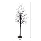 7' Pre-Lit Halloween Black Twig Artificial Tree with 390 Orange & Purple LED Lights