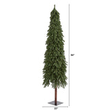 7’ Grand Alpine Artificial Christmas Tree with 950 Bendable Branches on Natural Trunk