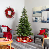 7’ North Carolina Spruce Artificial Christmas Tree with 450 Clear Lights and 931 Bendable Branches