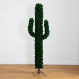 7' Pre-Lit Artificial Cactus Christmas Tree with 500 Micro LED Lights