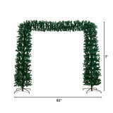 7’ Pre-Lit Artificial Holiday Green Chirstmas Pine Archway with 650 Multifunction Warm White LED Lights