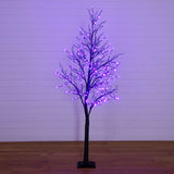 7' Pre-Lit Halloween Deluxe Black Twig Artificial Tree with 180 Orange & Purple LED Lights
