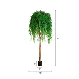 7' Artificial Willow Tree
